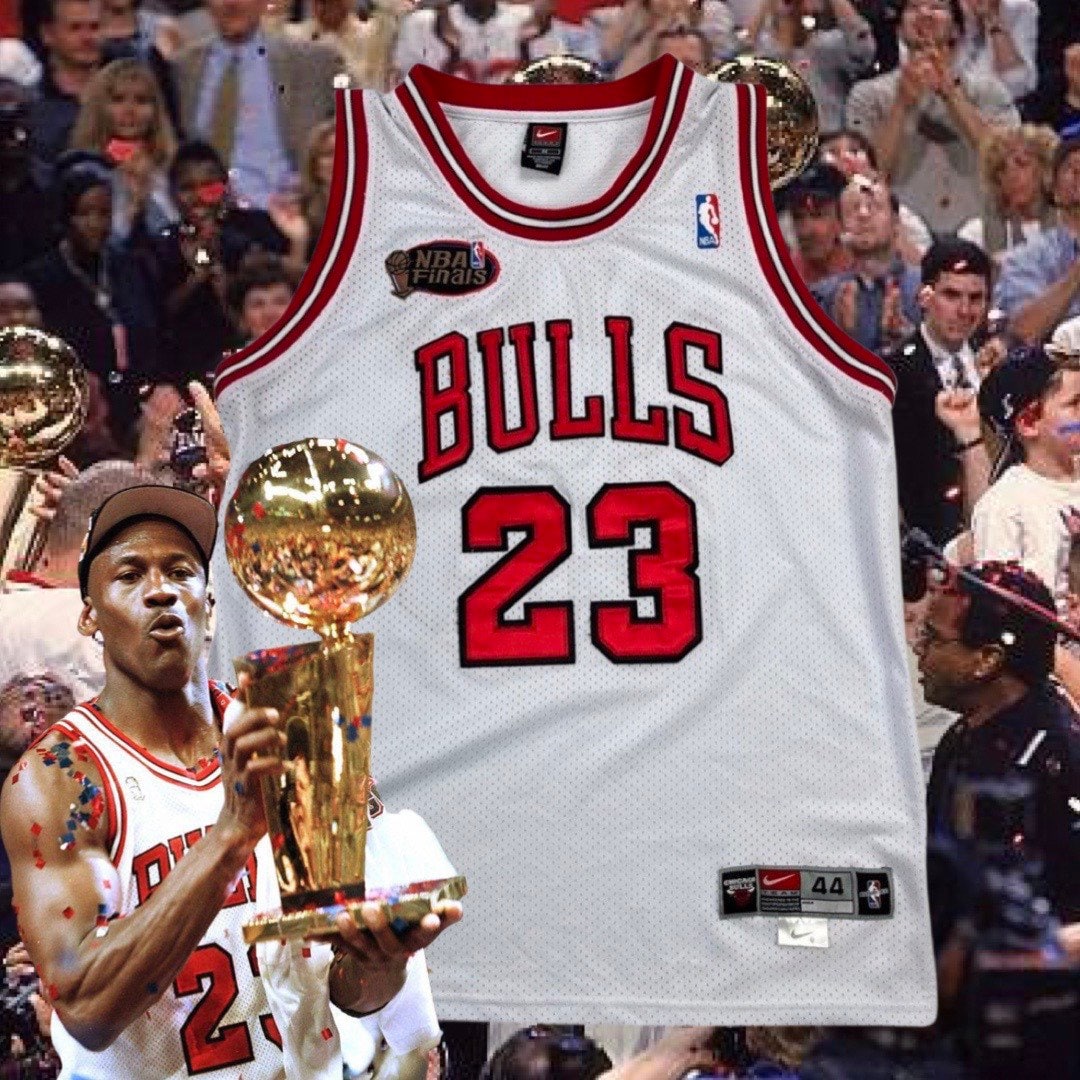Michael Jordan 23 Chicago Bulls 1998 NBA Finals Authentic 