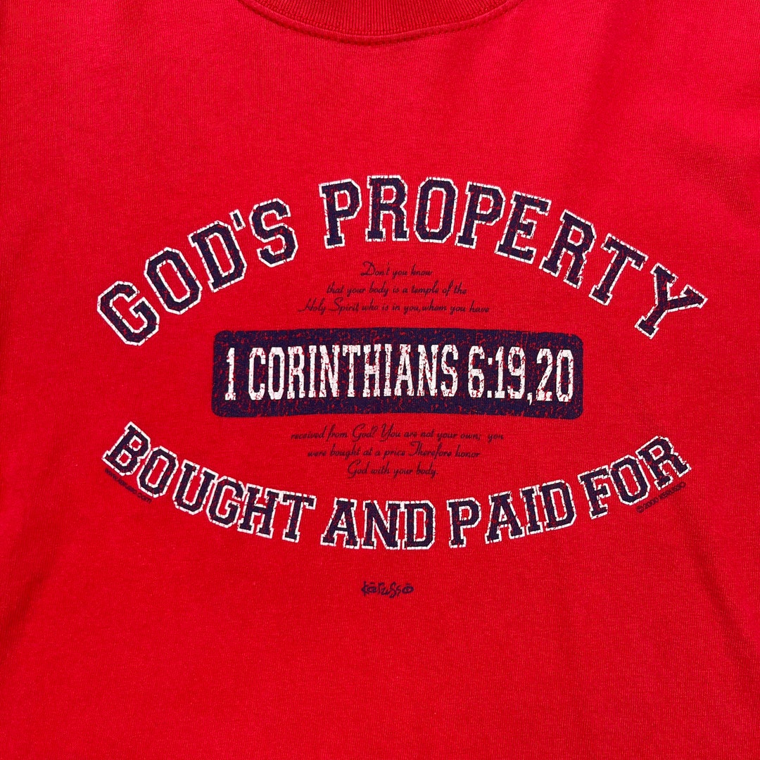 Vintage Gods Property Jesus Christ Bible Verse Religion Lord Long