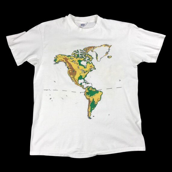 Vintage World Map Topographic Elevation 1989 USA … - image 1