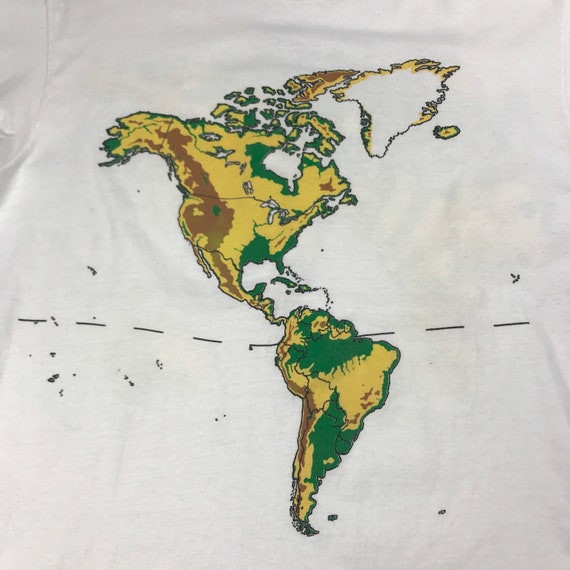 Vintage World Map Topographic Elevation 1989 USA … - image 4