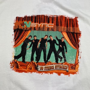 vintage NSYNC no strings attaché 2000 tournée pop musique T-shirt taille L