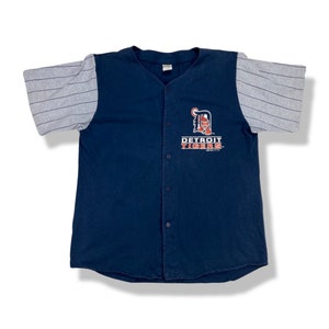 Detroit Tigers Baseball Jersey Mens MLB Button-Front Shirt L Large