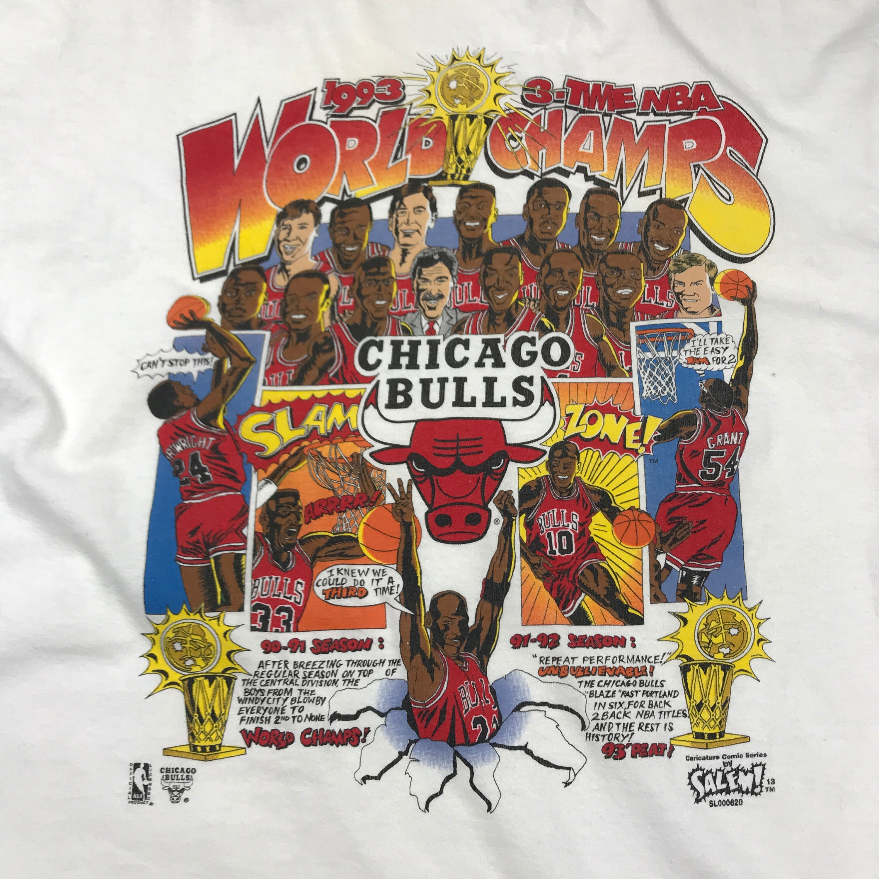 Rare Vintage 90s Chicago Bulls Back 2 Back NBA World 