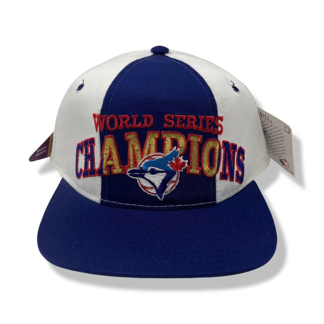 Vintage Toronto Blue Jays 1992 World Series Champions Snapback Hat Starter The Classic - 3 for 3 A.L. East Champs MLB Pinwheel Baseball Cap