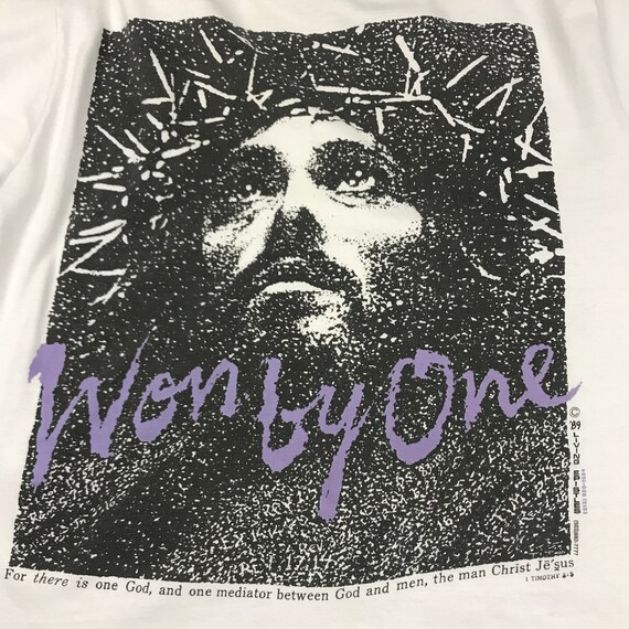 Vintage Won by One Jesus Christ Bible Verse God Religion Lord