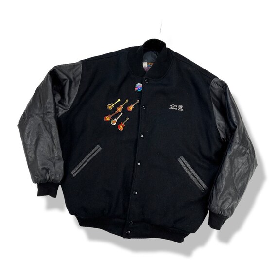 貴重 美品 HardRock Cafe レザーボンバージャケット ブラックXL VTG Hard Rock Cafe Tokyo Leather Bomber Jacket Black Men