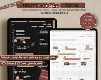 Undated digital Goodnotes Planner, Monthly Digital Planner, Notability, Xodonotes, Android planner, iPad Planner with bonus stickers