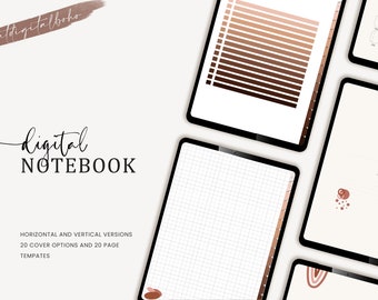 BOHEMIAN Digital Notebook Goodnotes, Hyperlinked Tab Digital Notebook for GoodNotes & Note-taking Apps, Digital Notes Template
