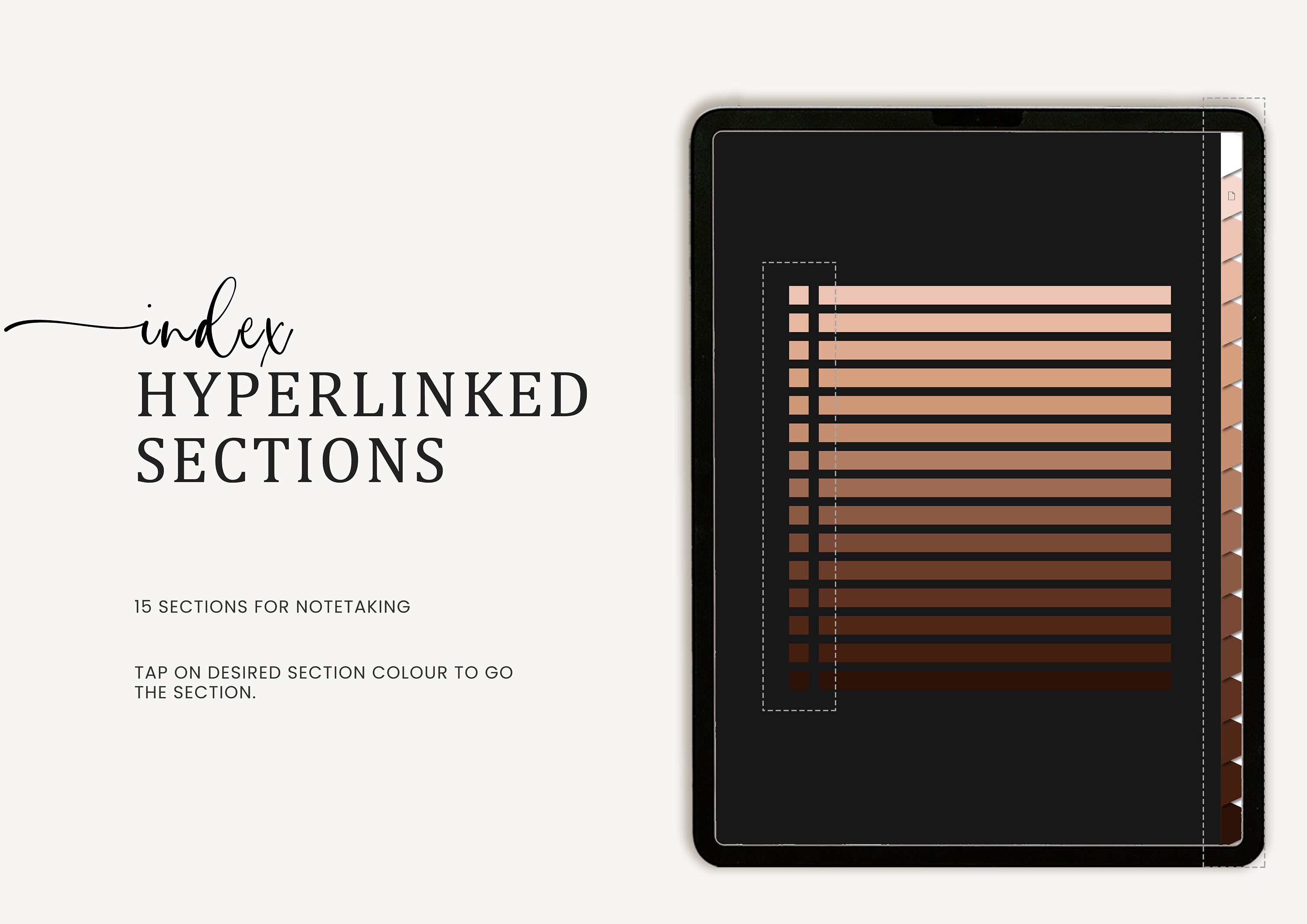 BOHEMIAN Digital Notebook DARK MODE Goodnotes, Hyperlinked Tab Digital ...