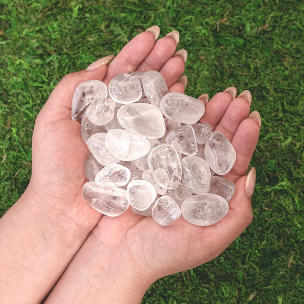 Tumbled Smooth Clear Quartz Crystal Natural Tumbled Gemstone Crystal 1"-2"+ inch Bulk Large Tumbled Gemstone Peru Crystals