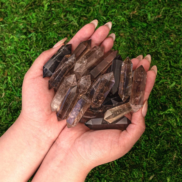 Polished Smoky Quartz Double Point Mini | Crystal Tower - Double Terminated | Charging Crystal | Reiki | Crystals