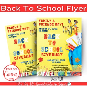 Back 2 School Flyer Editable | Invite | School Supply Drive , Supplies Flyer, First Day of School Flyer