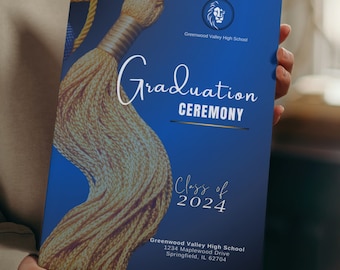 Graduation Program Template (Colors can be changed) | 17 x 11 Tabloid | CANVA | Editable | Printable File