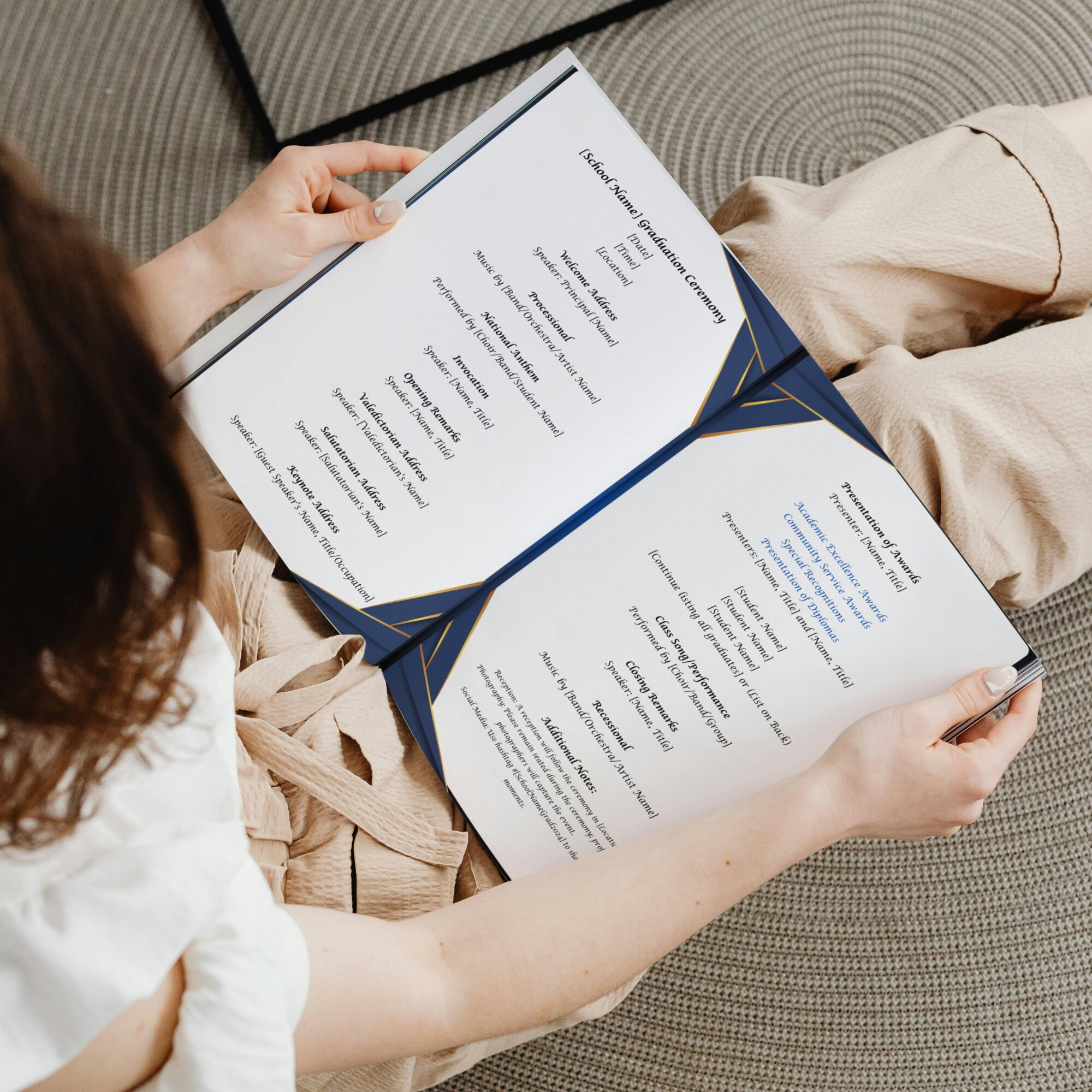 Graduation Program Template (colors Can Be Changed) | 17 X 11 Tabloid ...