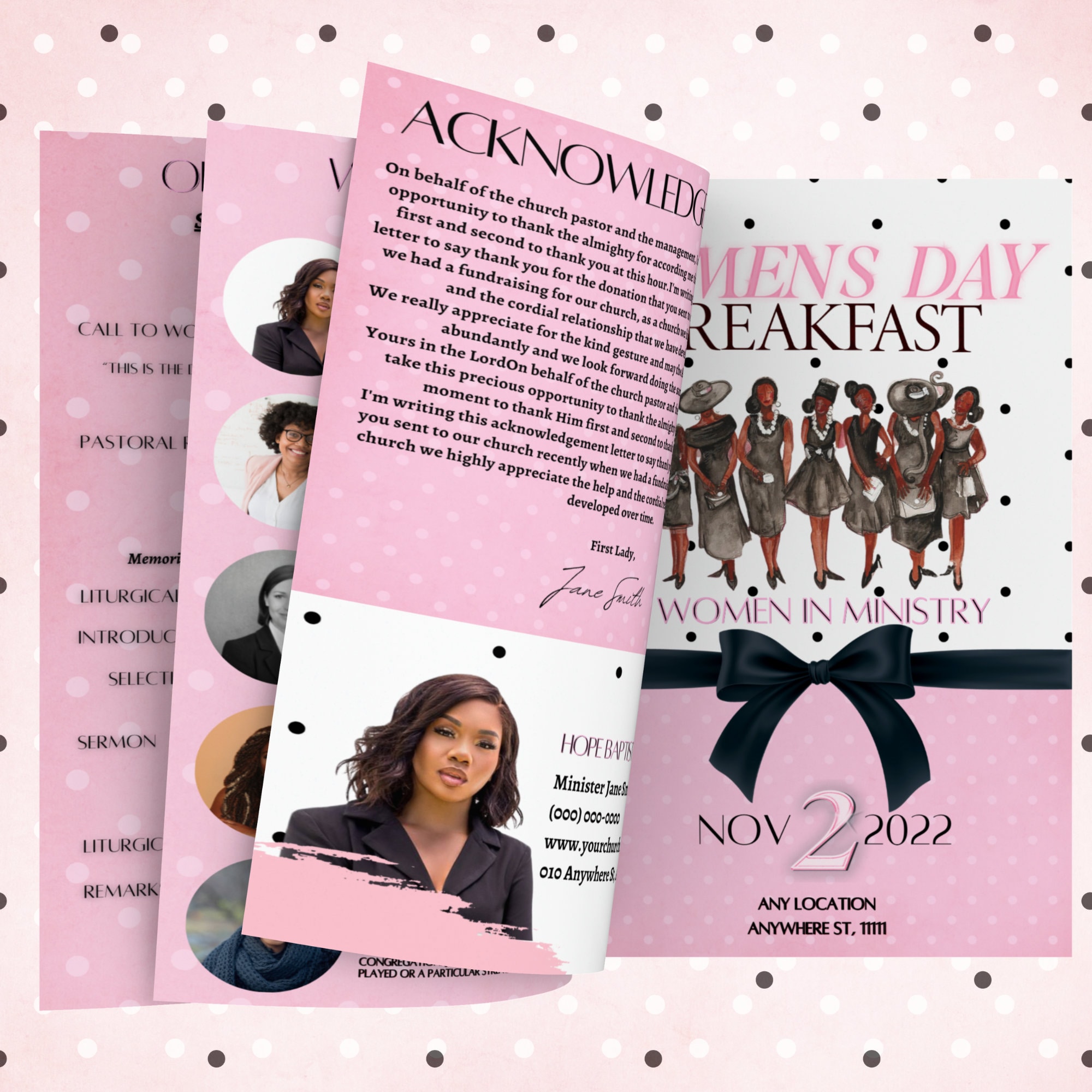Women's Day Breakfast Program Template | Women's or Mothers Day Church ...