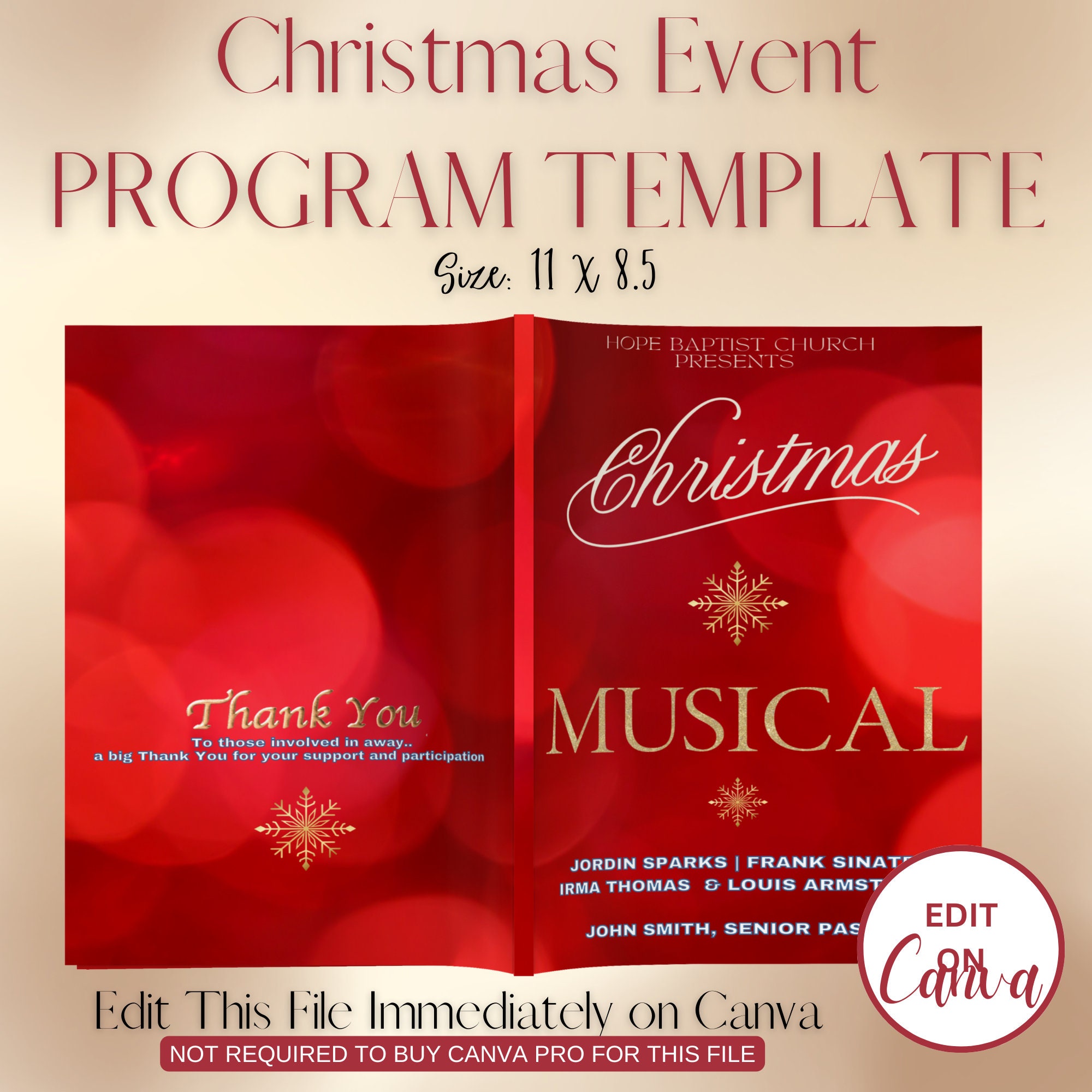 Christmas Musical Event Program Template Christmas Play Edit on CANVA Christmas Musical Event Program Template Christmas Play Edit on CANVA