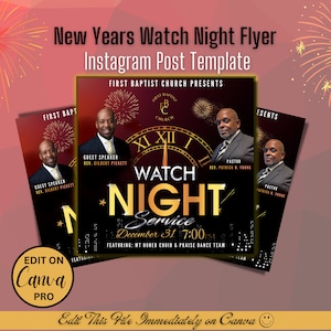 Silvestergarderobe in der Nacht zur Kirche (20x30) & Instagram Post Vorlage CANVA PRO