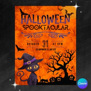 Halloween Spooktacular Flyer | DIY Flyer Template | CANVA