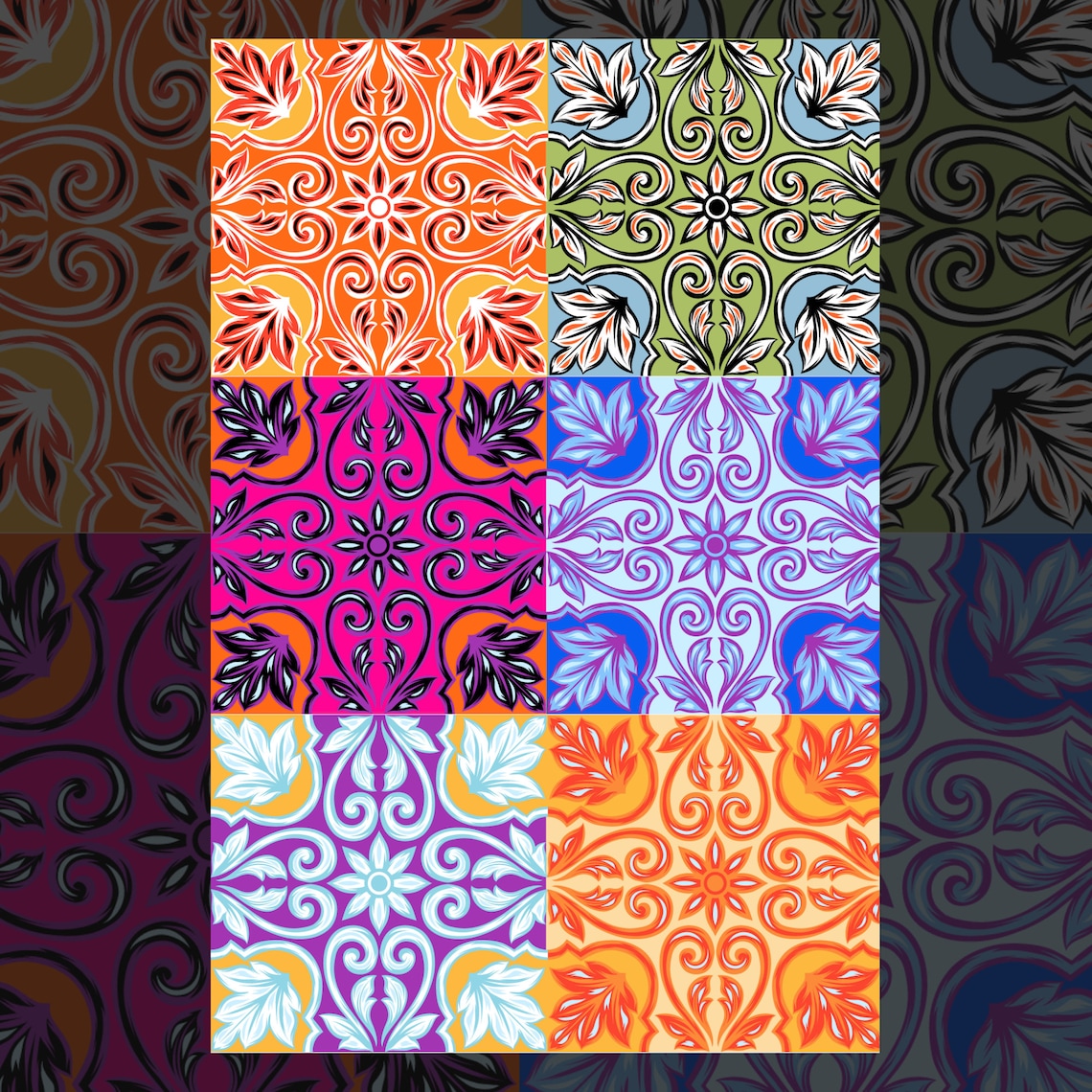 Printable Mosaic Moroccan Tiles Template DIY Color Change in CANVA PDF Digital Download - Etsy