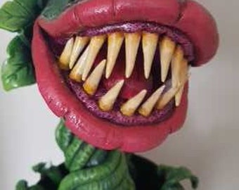 Handmade OOAK Little Shop of Horrors, Audrey 2, Venus Flytrap, Monster Horror Pot Plant. Handmade / Hand Sculpted One of a Kind / Unique