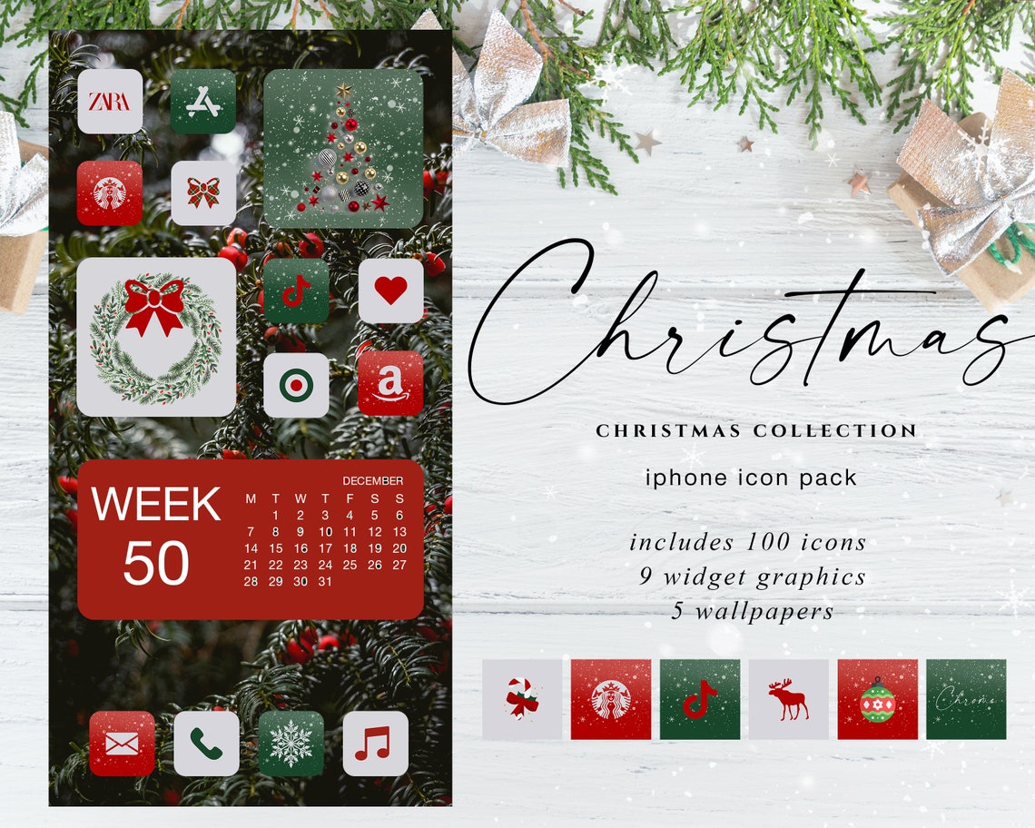 Christmas ios 14 icons widget ios 14 iphone icons ios 14 Etsy Christmas Widgets