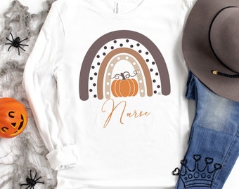 Nurse Fall Pumpkin Shirt, Pumpkin Spice Sweatshirt, Funny Fall T-Shirts, Womens Fall Shirt, Teacher Fall, Fall Mom Shirt, Happy Fall