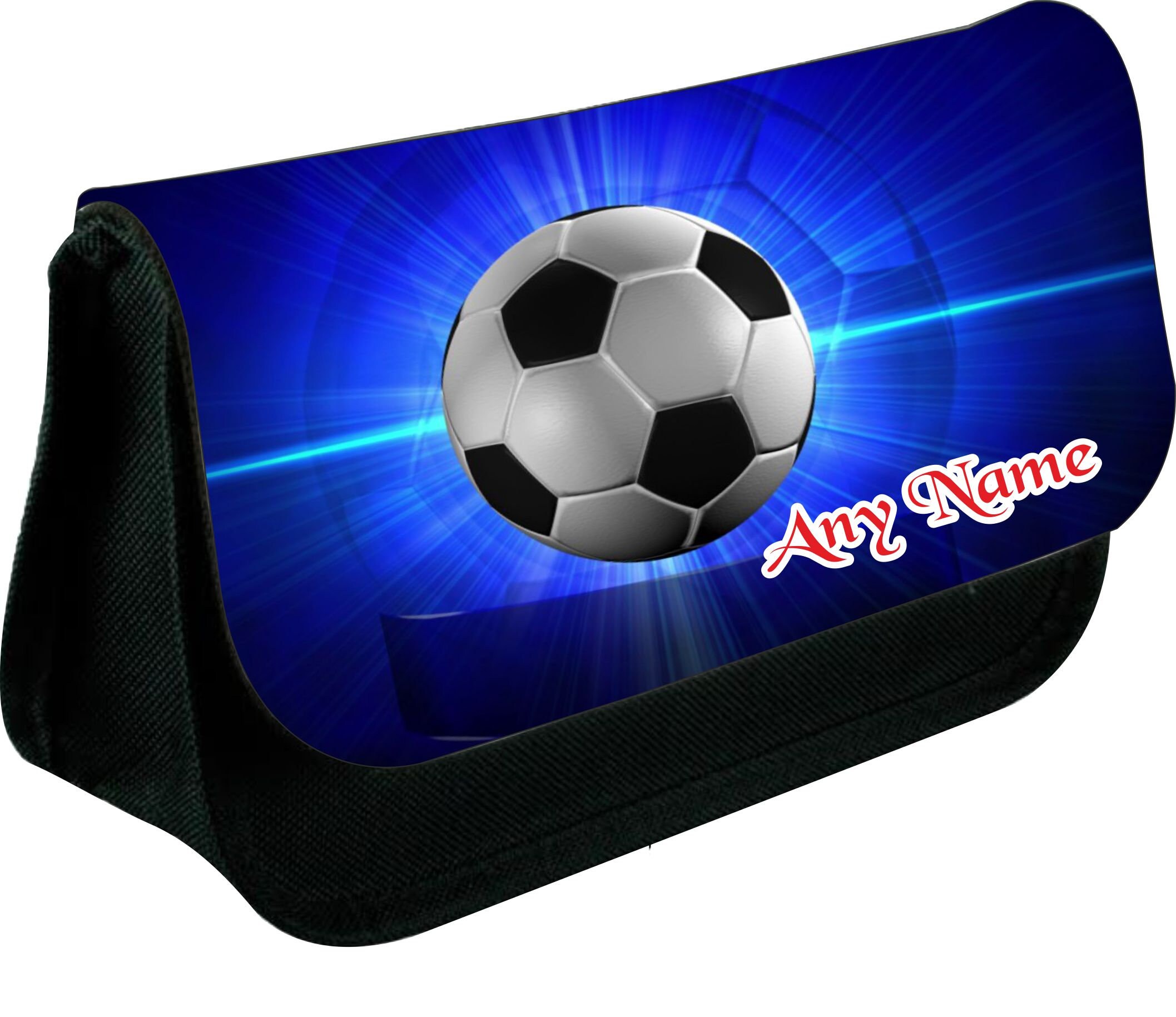 12 Stück Fußball-Make-up-Taschen Aus Segeltuch – Ca. 21 X 13 Cm, Mit Reißverschluss, Schwarz