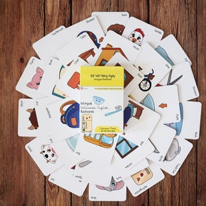 Bilingue (common items) Vietnamien Anglais Cartes, Flashcards, Cartes Bilingues (partie de la collection « The Basics ») - NOUVELLE VERSION