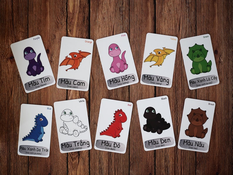 Bilingual (colors, Numbers, Shapes) Vietnamese English Cards ...