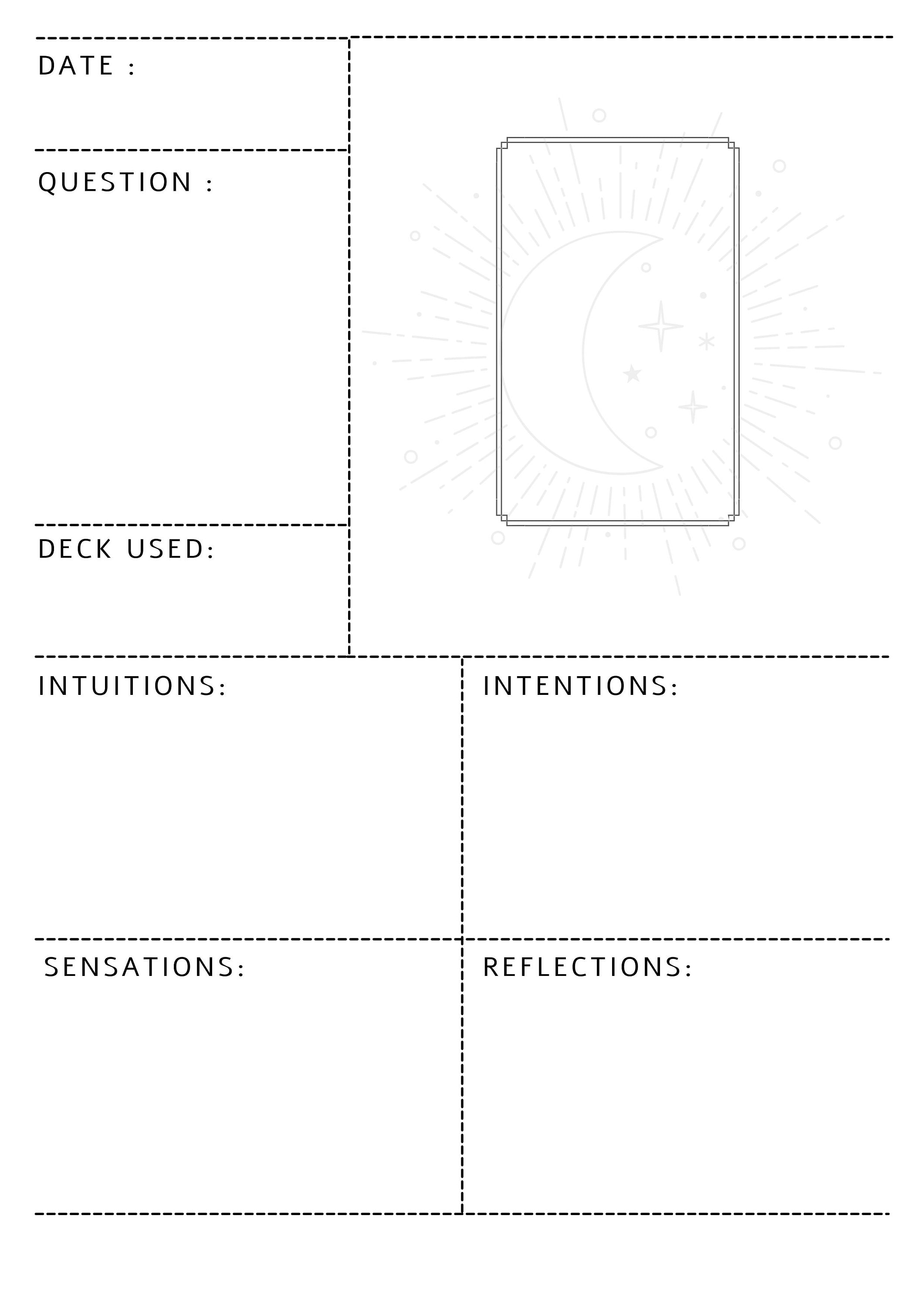 Tarot Journal Printable, Tarot Spreads PDF, Tarot Workbook, Tarot Diary ...