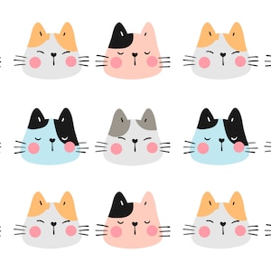 Papel digital para gatos, 8 patrones de gatos, patrones de gatitos, papel digital de descarga instantánea, paquete de papel digital, patrones sin costuras, papel digital para gatos