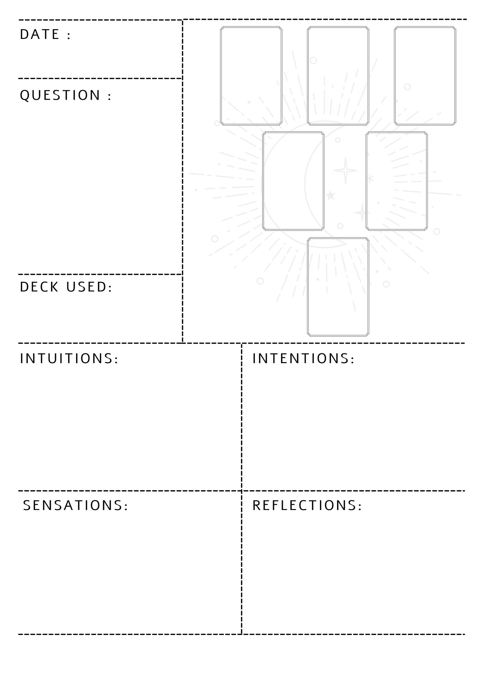 Tarot Journal Printable, Tarot Spreads PDF, Tarot Workbook, Tarot Diary ...