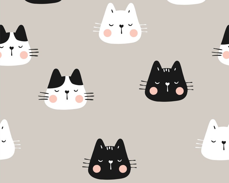 Cat Digital Paper, 8 Cat Patterns, Kitten Patterns, Instant Download ...