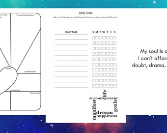 Manifestation Journal: Vision Book, Goal Setting (Instant PDF Download)