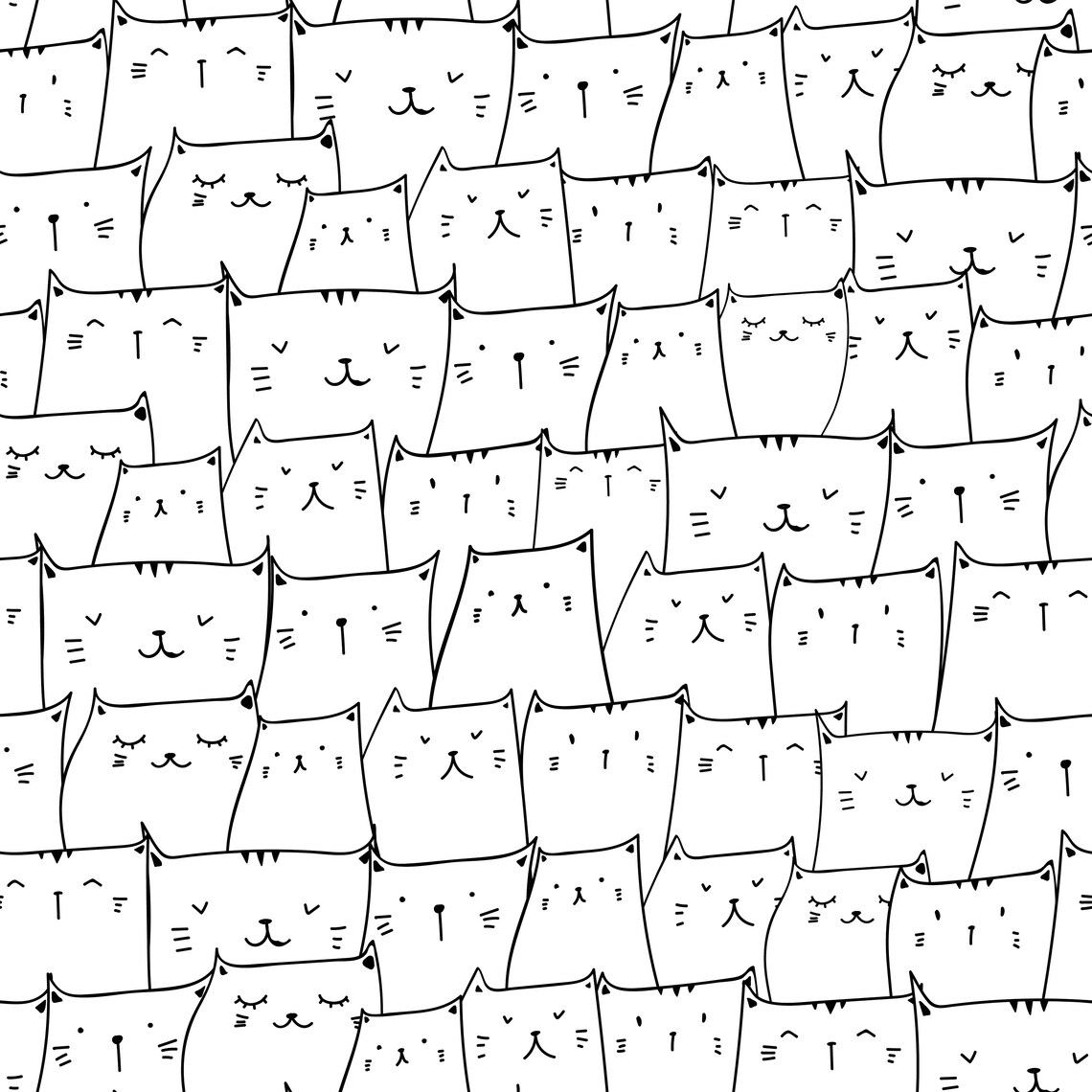 Cat Digital Paper 12 Cat Patterns Kitten Patterns Instant Etsy