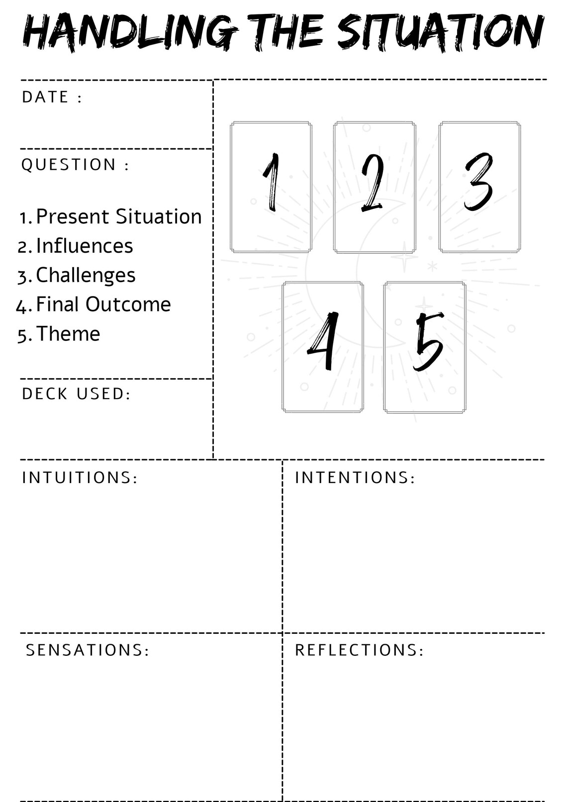 Tarot Journal Printable, Tarot Spreads PDF, Tarot Workbook, Tarot Diary ...