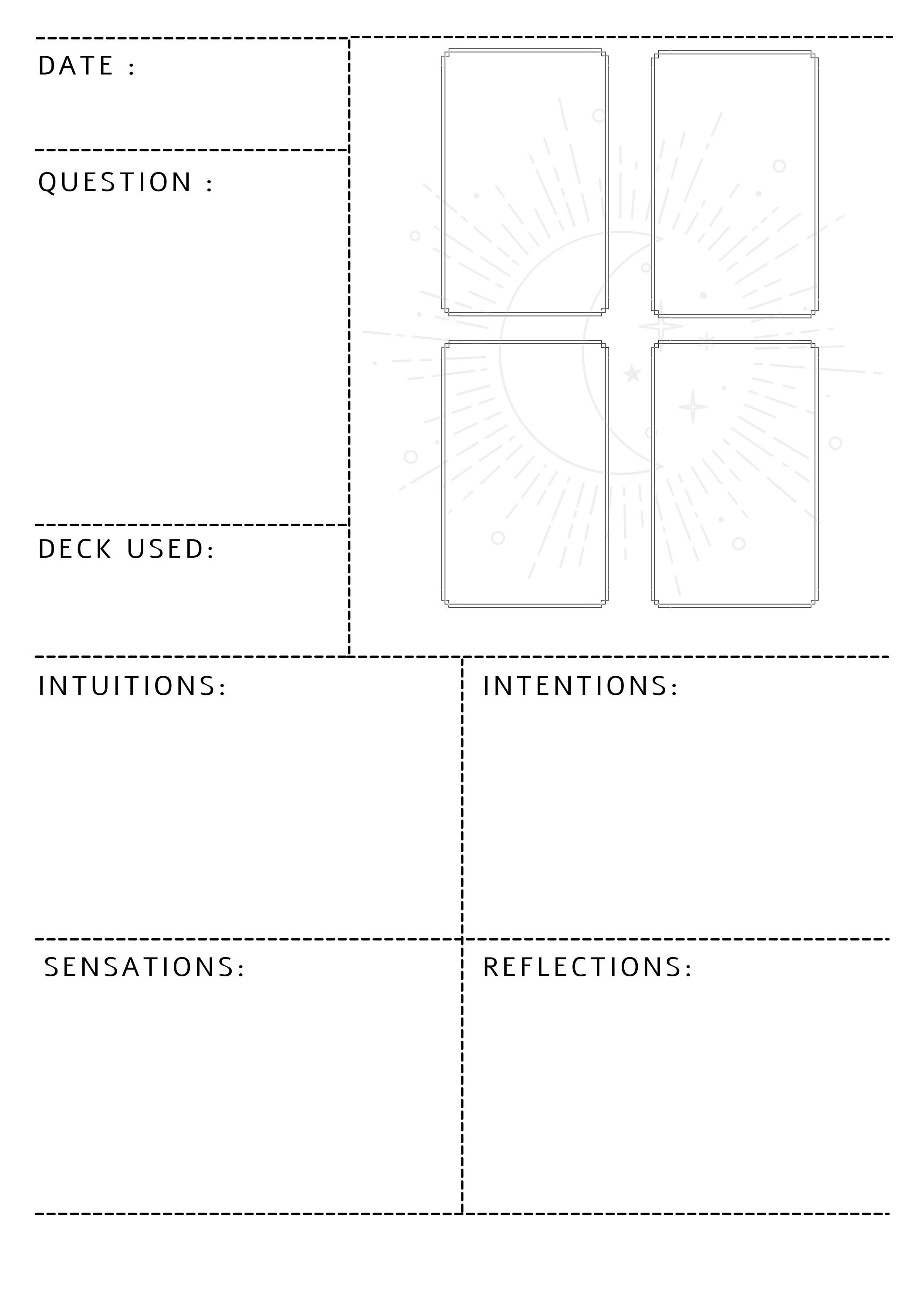 Tarot Journal Printable, Tarot Spreads PDF, Tarot Workbook, Tarot Diary ...