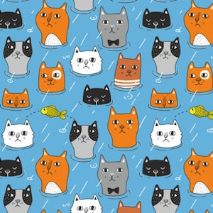 Papel digital de gato, 7 patrones de gato, patrones de gatitos, papel digital de descarga instantánea, paquete de papel digital, patrones de gato sin costuras