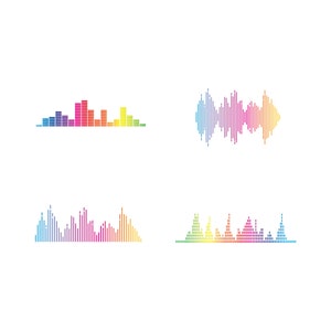 Onda sonora SVG. Musica in formato SVG. Onda vocale. Taglia file per Cricut, Silhouette.