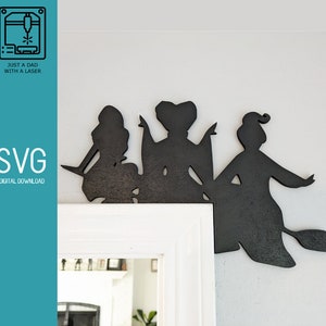 Décoration de bordure de cadre de porte Halloween Hocus sorcière - SVG numérique