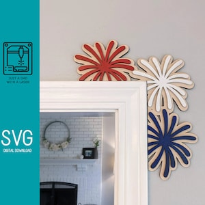 Decorazione angolare per telaio porta 4 luglio - 2 strati - File digitale SVG