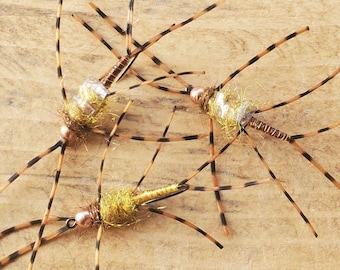 1 Dozen Podo's Spite Stone Golden Rubberleg Stonefly Nymph