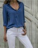 Viscose fabric-Minimalist Top-Long Sleeved Top-Buttoned Shirt-Designer Women Top-Button Down Shirt-Womens Top-Minimalist Women Blouse 