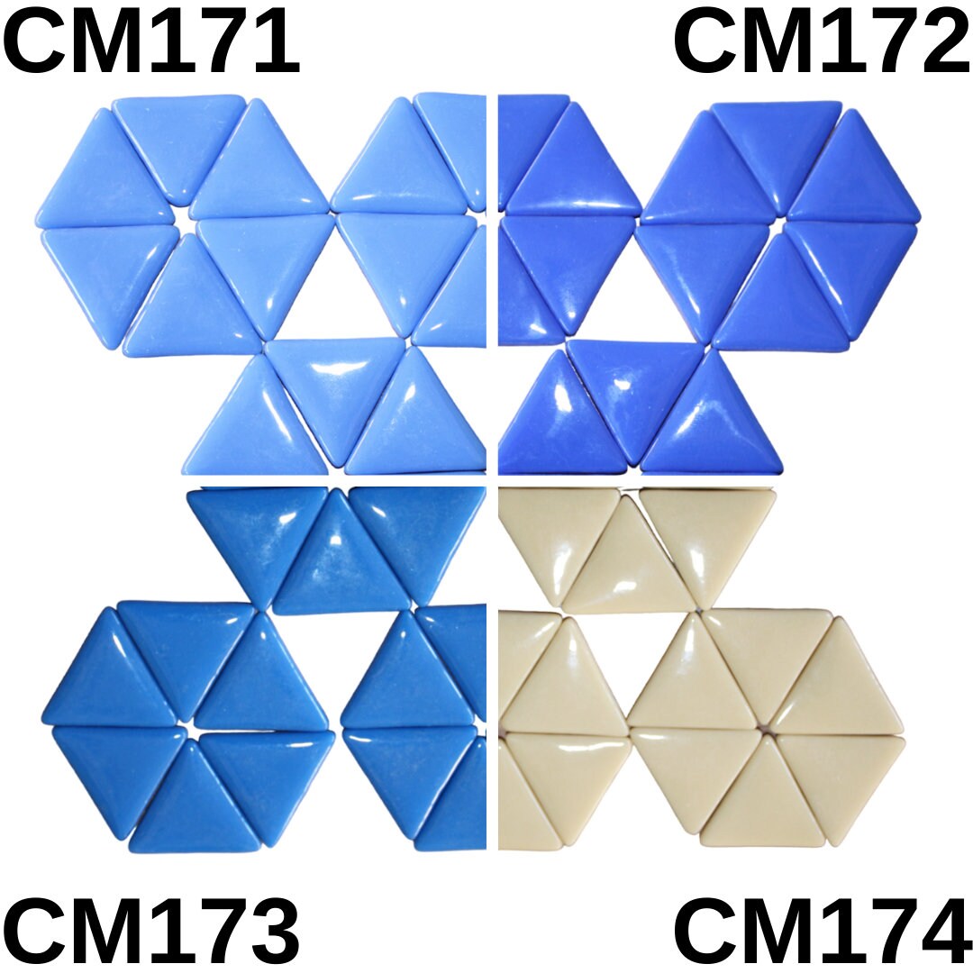 18 Triangle Glass Mosaic Tiles Triangle Tiles Mini Vitreous Etsy