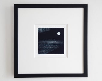 Sea and moon print - landscape -seascape - Original handprinted collagraph - Tidal 2 - Original Art - Limited Edition, Contemporary Art