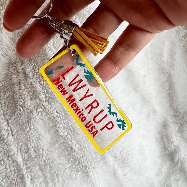 Mini License Plate Keychain Etsy