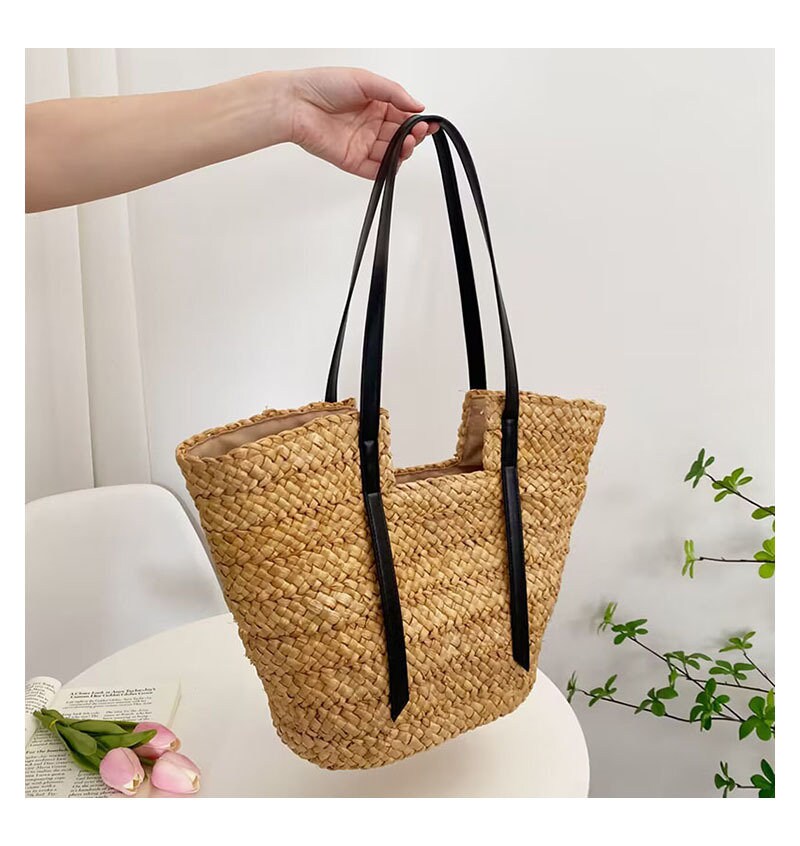 Bohemian 2023 New Cotton Rope Large Capacity Woven Straw Bag
