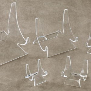 Acrylic clear picture holders, table number holder, business card holder, display stand - set of 12