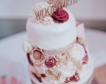 Cake topper, wedding cake topper, 1st birthday topper, cupcake topper, cheesecake topper, custom cake topper, rustic cake topper