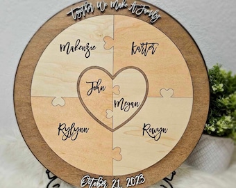 Unity or family puzzle with various top sayings, these are great for couple gifts, wedding ceremony item, Christmas gifts